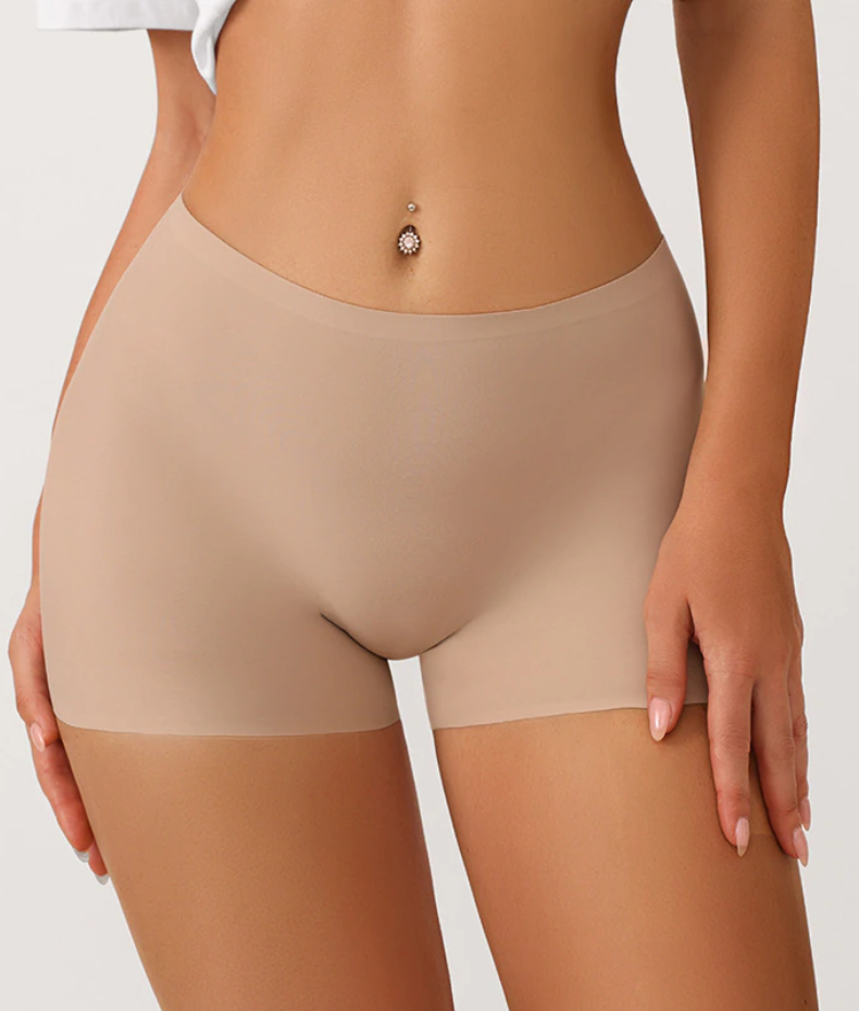 Beige sømløs culotte shorts