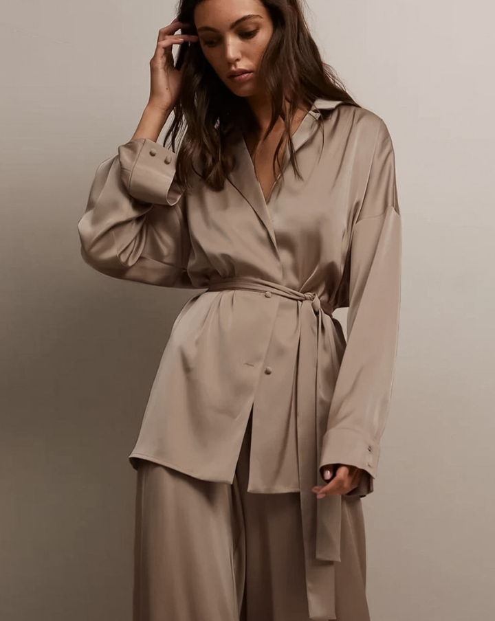 Pyjama long satiné