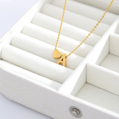 Collana con cuore e lettera personalizzabile