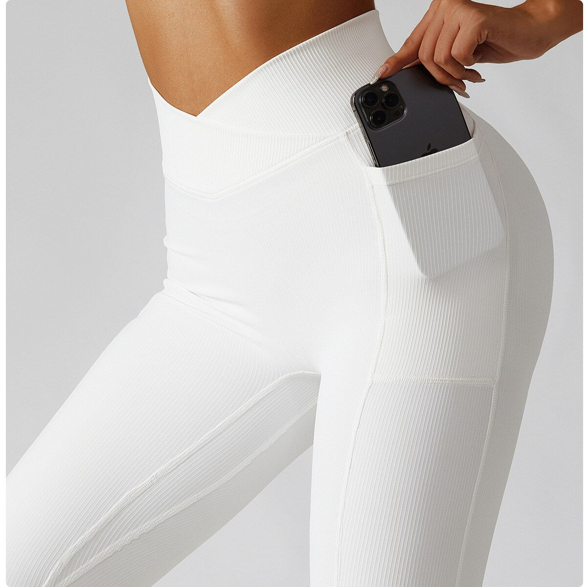 Leggings komfort med lomme i livet V