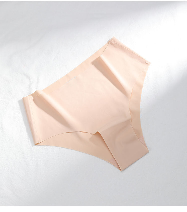 Slip sgambato a vita alta in seta ghiaccio
