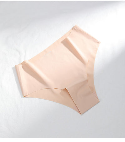 Slip sgambato a vita alta in seta ghiaccio