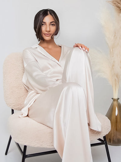 Pyjama long satiné