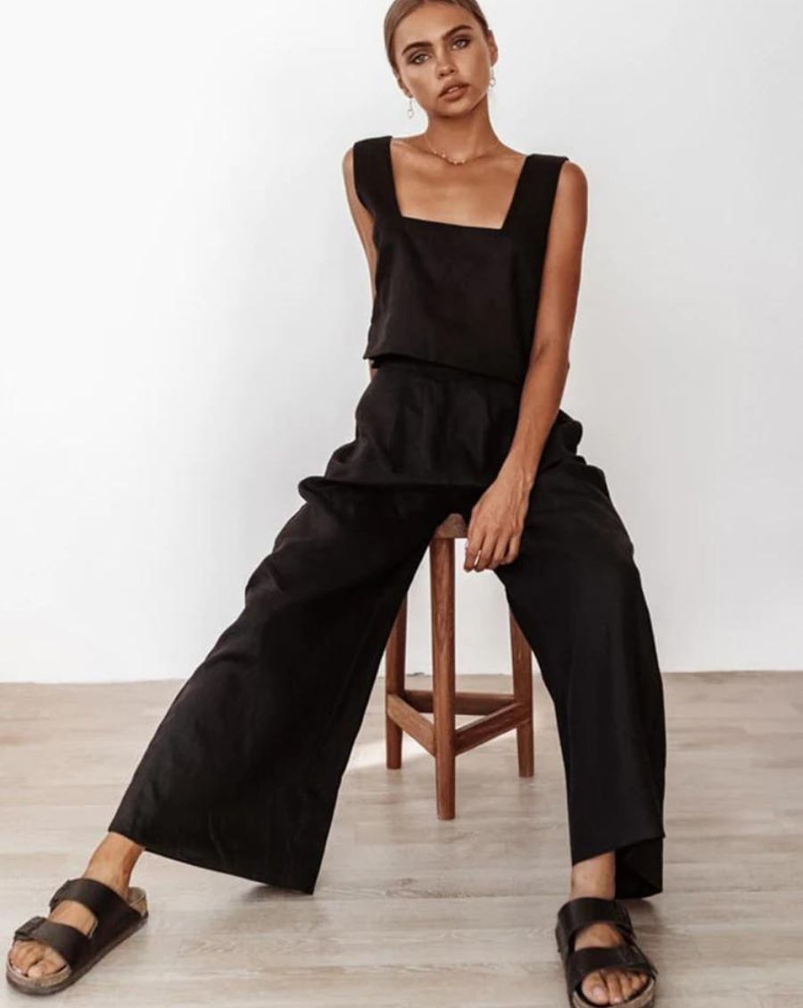 PANTALÓN DE PIJAMA 100% ALGODÓN NEGRO