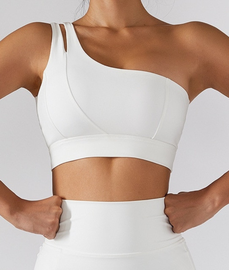 Asymmetrisk dobbelt yoga-bh